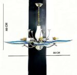 Tracklite Beautiful Lotus Shape Hanging Light(BLUE), Beautiful Flowers Leafs Light,Latest Heritage Design Decorate for Living Room, Bedroom Drawing room (Installation Free+5 Bulb Free)