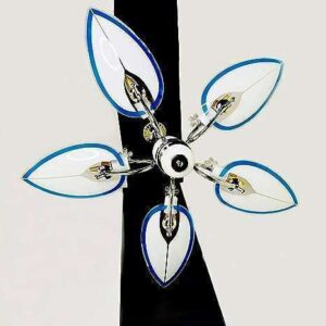 Tracklite Beautiful Lotus Shape Hanging Light(BLUE), Beautiful Flowers Leafs Light,Latest Heritage Design Decorate for Living Room, Bedroom Drawing room (Installation Free+5 Bulb Free)