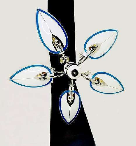 Tracklite Beautiful Lotus Shape Hanging Light(BLUE), Beautiful Flowers Leafs Light,Latest Heritage Design Decorate for Living Room, Bedroom Drawing room (Installation Free+5 Bulb Free)