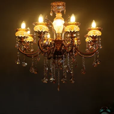 TRACKLITE  JHUMMAR  Enterprises Home Decor Light Fixture Antique Style Chandelier for Home Decor Drawingromm Livingroom Kidsroom  light with led bulp                   (INSTALLATION FREE WITH 8 BULB FREE FREE )