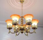 TRACKLITE JHUMMAR Antique Finished Portuguese Style Chandelier Hanging/Pendant Ceiling LAMP/Light Best Suitable FO Hall, Room, Dinning,  Bedroom Living rooms ETC. (6 Light)                     (INSTALLATION FREE + 6 BULB FREE)