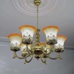 TRACKLITE JHUMMAR Antique Finished Portuguese Style Chandelier Hanging/Pendant Ceiling LAMP/Light Best Suitable FO Hall, Room, Dinning,  Bedroom Living rooms ETC. (6 Light)                     (INSTALLATION FREE + 6 BULB FREE)