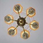 TRACKLITE JHUMMAR Antique Finished Portuguese Style Chandelier Hanging/Pendant Ceiling LAMP/Light Best Suitable FO Hall, Room, Dinning,  Bedroom Living rooms ETC. (6 Light)                     (INSTALLATION FREE + 6 BULB FREE)