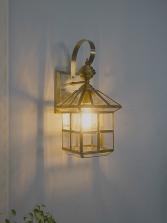 Tracklite Classy Square Copper Cage Decorative Wall Lamp for Living Room, Hallway, Dinning Area | Night Wall Light for Bedroom, Kitchen & Office (WITH  BULB FREE)