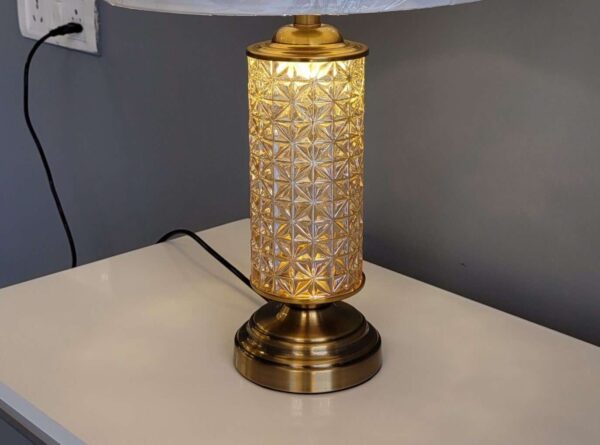 TRACKLITE LAMP Set of 1 Table Lamps with USB Ports, Modern Bedside Lamp with LED Night Light, Bedside Lamp for Bedroom, Nightstand Lamps for Living Room Office (Gold)(1 Bulbs Include)