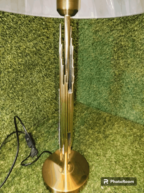 TREACLITE Table Lamp Square Bedside Table Lamp,Nordic Wrought Iron Decorative Bedroom Lamp,Gold Card Paper Lamp Cover Bedside Desk Lamp Living Room Desk Lamps (27- inch L    9-  inch W )