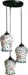 TRACKLITE CLASSICAL Antique PR-Maharaja Glass Three Light Ceiling with Black Fitting Chandelier Hanging for Bedroom, Living Room, Restaurant Pendants Ceiling Lamp Chandelier Ceiling Lamp  (Multicolor)  ( WITH BULB FREE FREE)
