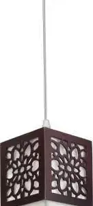 Tracklite Wooden Hanging Light Creative Style Wood Pendant Light suitable for Living Room,Foyer,Bedroom,Hallway (Black, White) (WITH 1 BULB FREE)