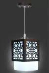 Tracklite Wooden Hanging Light Creative Style Wood Pendant Light suitable for Living Room,Foyer,Bedroom,Hallway (Black, White) (WITH 1 BULB FREE)