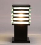 TRACKLITE Rectangular Ice Cube Shaped Modern Outdoor Gate ( 10xL- 4xW )  Entrance Lights for Pillars and Poles, Home and Garden (Black)(Metal) ( WITH 1 BULB FREE FREE )