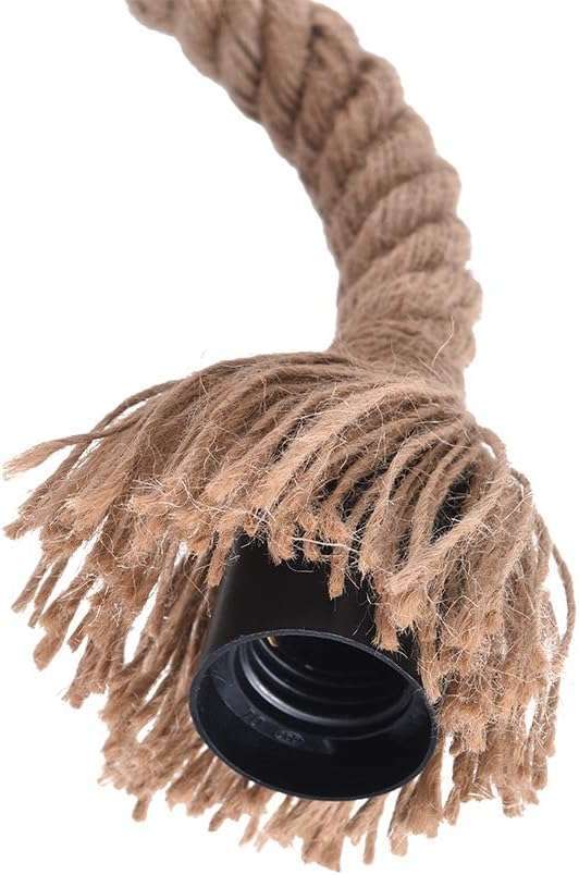 TRACKLITE Hemp Rope Bamboo Pendant Light Vintage Chandelier Ceiling Light Rustic Hanging Spider Lamp 40W E27 for Kitchen Living Room Dining Bar Coffee (6 Lamps) [Energy Class A+]  ( WITH  6 BULB FREE FREE  )