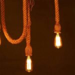 TRACKLITE Hemp Rope Bamboo Pendant Light Vintage Chandelier Ceiling Light Rustic Hanging Spider Lamp 40W E27 for Kitchen Living Room Dining Bar Coffee (6 Lamps) [Energy Class A+]  ( WITH  6 BULB FREE FREE  )