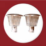 Stainless Steel Metal Cast with Royal Looking Water Proof Rust-Resistant Decorative Exterior/Outdoor Light/Gate Light Pillar Light Garden Light ( With 1 Blub Free Free ) (8-inch L_ 8-inch W) Set of 1 PC