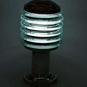 TRACKLITE Icecube Round Silver Metal Waterproof GATE Light for Entrance,Lawn,Parking Space,Terrace,Boundary Wall ETC B22 Holder Pack of 1 ( WITH BULB FREE FREE ) ( 11-inch L_7-inch W )