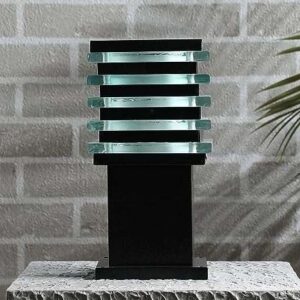 TRACKLITE Rectangular Ice Cube Shaped Modern Outdoor Gate ( 10xL- 4xW )  Entrance Lights for Pillars and Poles, Home and Garden (Black)(Metal) ( WITH 1 BULB FREE FREE )