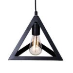 TRACKLITE Vintage Metal Triangle Shape Hanging Pendant Ceiling Light (Black, (  WITH 1 Bulb FREE FREE FREE )