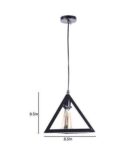 TRACKLITE Vintage Metal Triangle Shape Hanging Pendant Ceiling Light (Black, (  WITH 1 Bulb FREE FREE FREE )