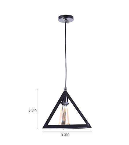 TRACKLITE Vintage Metal Triangle Shape Hanging Pendant Ceiling Light (Black, (  WITH 1 Bulb FREE FREE FREE )