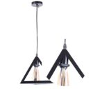 TRACKLITE Vintage Metal Triangle Shape Hanging Pendant Ceiling Light (Black, (  WITH 1 Bulb FREE FREE FREE )
