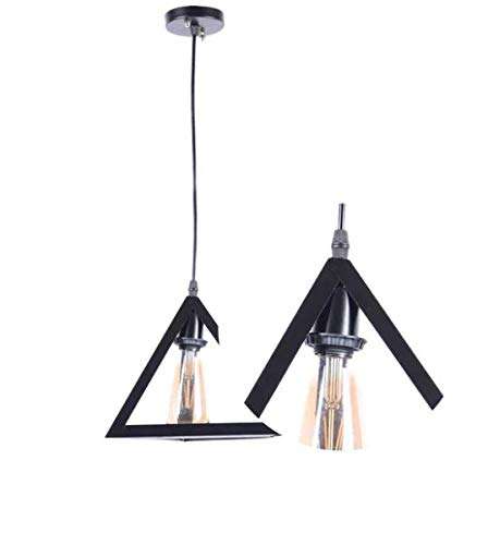 TRACKLITE Vintage Metal Triangle Shape Hanging Pendant Ceiling Light (Black, (  WITH 1 Bulb FREE FREE FREE )