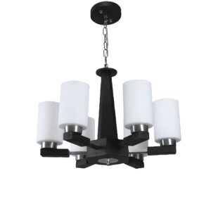 TRACKLITE JHUMMAR  Designer Lighting Contemporary Glass JHUMMAR  Metal Wood Chandelier   (INSTALLATION FREE FREE  + 6 BULB FREE FREE )