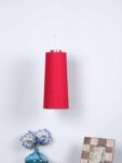 TRACKLITE Handmade Textured Dark Pink Color Fabric Long Cylendrical Hanging Lamp (Set of 1) ( WITH BULB FREE FREE)