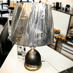 TRACKLITE FANCY LAMP   Black Cotton Table lamp with Black Base  ( WITH 1 BULB FREE  FREE   ) (  16- inch L _ 7- inch W )