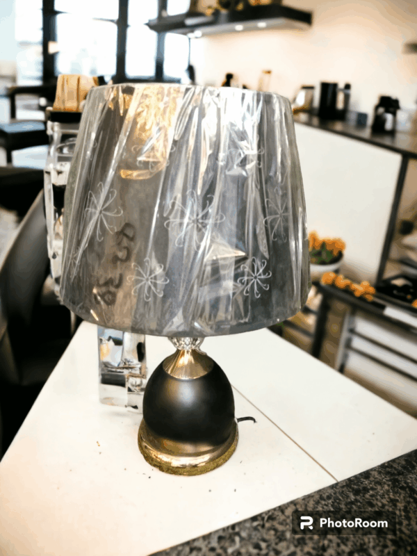 TRACKLITE FANCY LAMP   Black Cotton Table lamp with Black Base  ( WITH 1 BULB FREE  FREE   ) (  16- inch L _ 7- inch W )