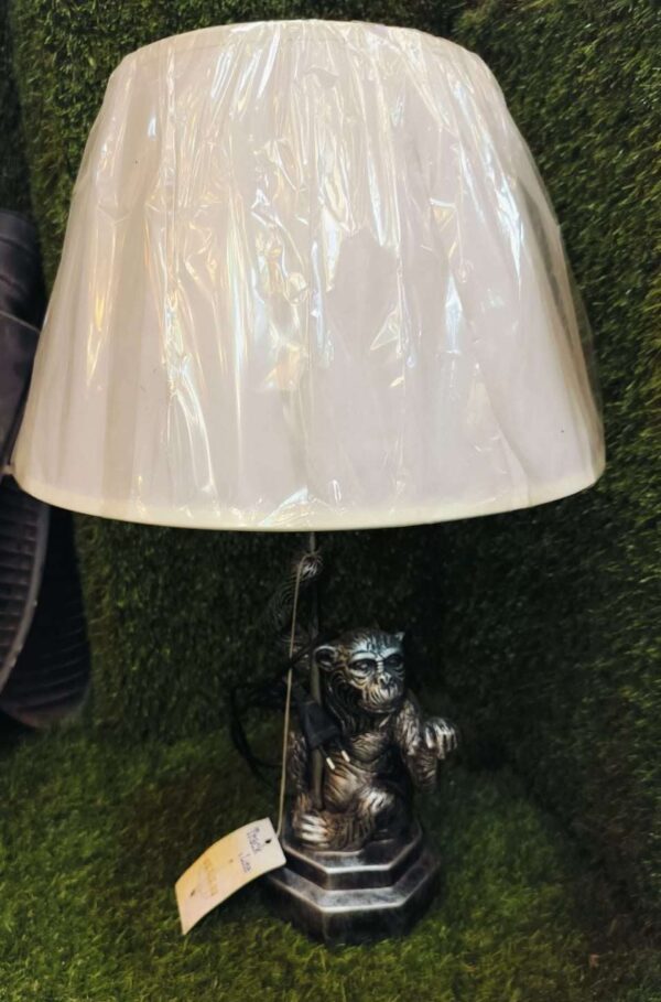 TREACLITE   Monkey Holding Polyresin Table Lamp, T Bedside Table Lamp,Nordic Wrought Iron Decorative Bedroom Lamp Bedside Desk Lamp Living Room Desk Lamps (22- inch L 8- inch W )