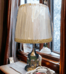 TRACKLITE Bedside Crystal Table lamp for Bedroom White Lamps for Home Decoration Metal Base Bed lamp for Home Decor ( WITH 1 BULB FREE FREE )  ( 17- inch L    __     8- inch W  )