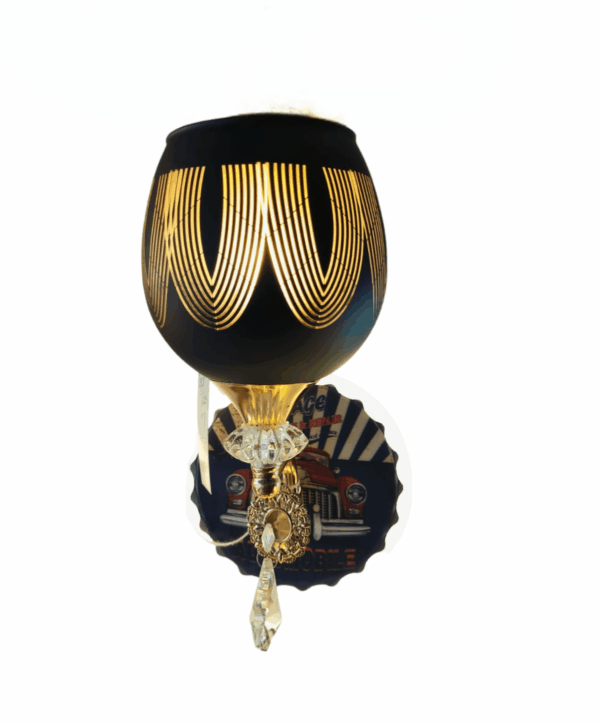 TRACKLITE WALL LIGHT soft light Simple Bedside LIGHT, Fabric Crystal Red LED Eye Protection Dimmable Night WALL LIGHT ,for Family Bedroom Study Children Desk (Color : Red, Black ( WITH 1 BULB FREE )