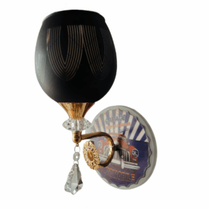 TRACKLITE WALL LIGHT soft light Simple Bedside LIGHT, Fabric Crystal Red LED Eye Protection Dimmable Night WALL LIGHT ,for Family Bedroom Study Children Desk (Color : Red, Black ( WITH 1 BULB FREE )