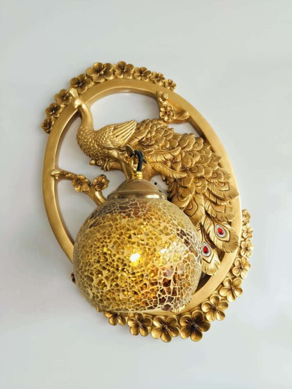 TRACKLITE Wall Lamp Light Decorative for Living Room, Restaurant, Hallway, Kitchen, Over The Dining Table, Hotels, Malls (Without Bulb)(Corded-Electric) Peacock Design