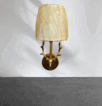 TRACKLITE  Modern Copper Table Lamp Bedroom Bedside Lamp Living Room Study Lamp-Deer Horn Table Lamp Personality Creative Touch Table Lamp - Pleated - Screen - Coarse Linen Style Decor ( WITH 1 BULB FREE FREE )