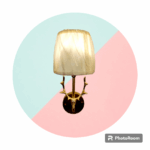 TRACKLITE  Modern Copper Table Lamp Bedroom Bedside Lamp Living Room Study Lamp-Deer Horn Table Lamp Personality Creative Touch Table Lamp - Pleated - Screen - Coarse Linen Style Decor ( WITH 1 BULB FREE FREE )