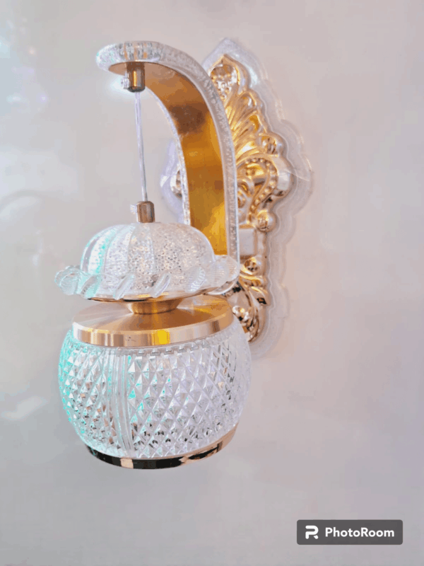 TRACKLITE WALL LIGHT soft light Simple Bedside LIGHT, Fabric Crystal Red LED Eye Protection Dimmable Night WALL LIGHT ,for Family Bedroom Study Children Desk( WITH 1 BULB FREE )