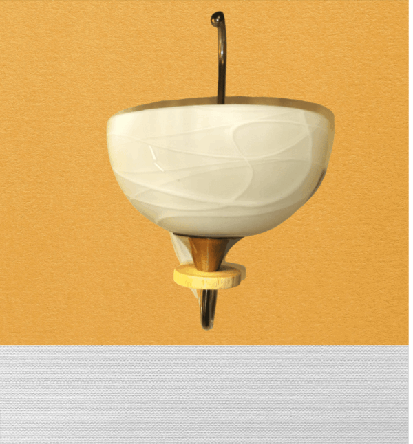 TRACKLITE  Wall Light Antique Rust-Effect Glass Alabaster Champagne-Coloured COLOUR WITHE ( WITH 1 BULB FREE FREE )