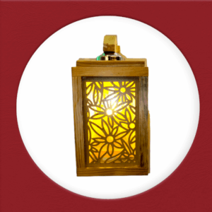 TRACKLITE WALL LIGHT  Leaf Design WOOD LIGHT  Square Pendant Wall Light (Brown, 1 Bulb YES Included) - Pack of 1