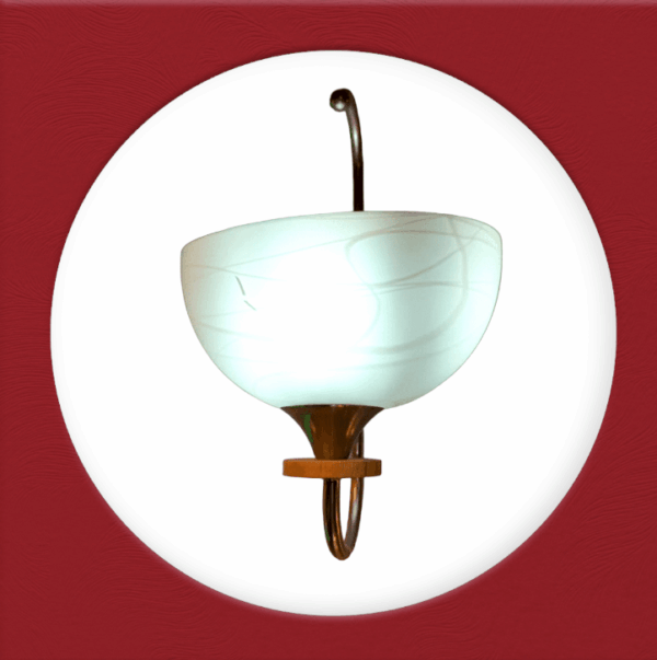 TRACKLITE  Wall Light Antique Rust-Effect Glass Alabaster Champagne-Coloured COLOUR WITHE ( WITH 1 BULB FREE FREE )