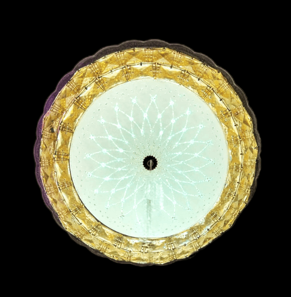 TRACKLITE Peacock Crystal Chandelier Light Modern Lighting for Living Dinning Room Round Golden Color Hanging LED Lights with Bluetooth System Connect and Play Songs