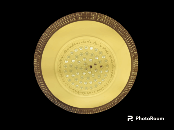 TRACKLITE  Peacock Crystal Chandelier Light Modern Lighting for Living Dinning Room Round WITHE  Color Hanging LED Lights with Bluetooth System Connect and Play Songs