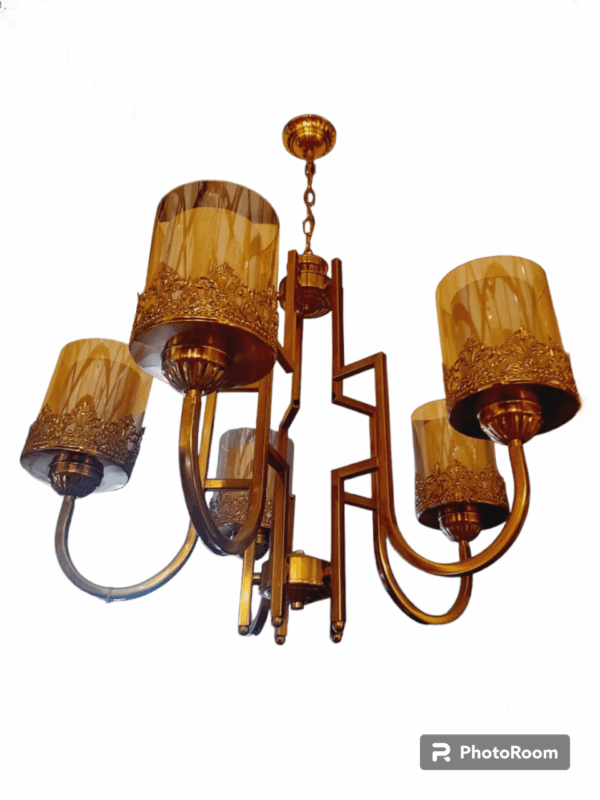 TRACKLITE European Antique Finished Portuguese Style Chandelier Hanging/Pendant Ceiling LAMP/Light Best Suitable FO Hall, Room, Dinning, ETC. (5  Light Antique)  ( WITH 5 BULB FREE FREE )