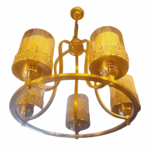 TRACKLITE  Unique Design 5 Light Jhoomar/Chandelier for Living Room,Home Decor Chandelier Ceiling Lamp -Metal,Corded electric ( WITH 5 BULB FREE ) ( 18-inch L x17-inch W)