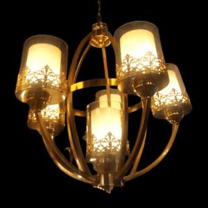 Tracklite European Antique Finished Portuguese Style Chandelier Hanging Ceiling Lamp, Best Suitable For Hall, Room, Dinning Room (5 Light Antique) WITH 5 BULB FREE