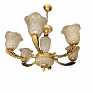 TRACKLITE Easy Install Chandeliers Retro Glass Chandelier Chandelier Ceramic Living Room Restaurant Ceiling Lamp Decorative Chandelier Lighting,Colour:6 Light ( WITH 6 BULB FREE )