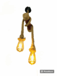 TRACKLITE Industrial Hose Light Retro Hemp hanging light  Rope Ceiling Chandelier Industrial Water Pipe Decoration Lamp for Restaurant Bar Service Desk Window Decoration Lighting 2 LIGHT  ( WITH 2 BULB FREE )