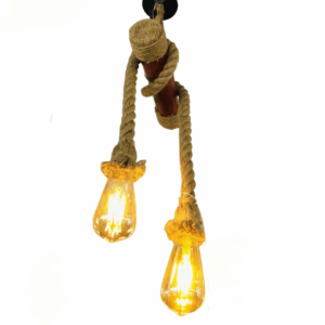 TRACKLITE Industrial Hose Light Retro Hemp hanging light  Rope Ceiling Chandelier Industrial Water Pipe Decoration Lamp for Restaurant Bar Service Desk Window Decoration Lighting 2 LIGHT  ( WITH 2 BULB FREE )