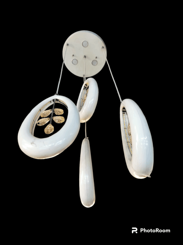 Tracklite Sea Shell Hanging Chandelier Staircase Enterprises 3 Lamps LED Pendant Light-Design (Metal)