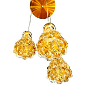 Glass, Crystal and Iron Hanging Ceiling Lamp (Pack of 1) Decorative Hanging Light for Living Room Party Festival Marriage and Gift
