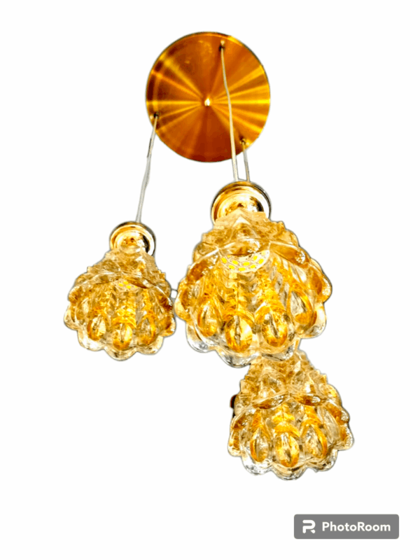 Glass, Crystal and Iron Hanging Ceiling Lamp (Pack of 1) Decorative Hanging Light for Living Room Party Festival Marriage and Gift